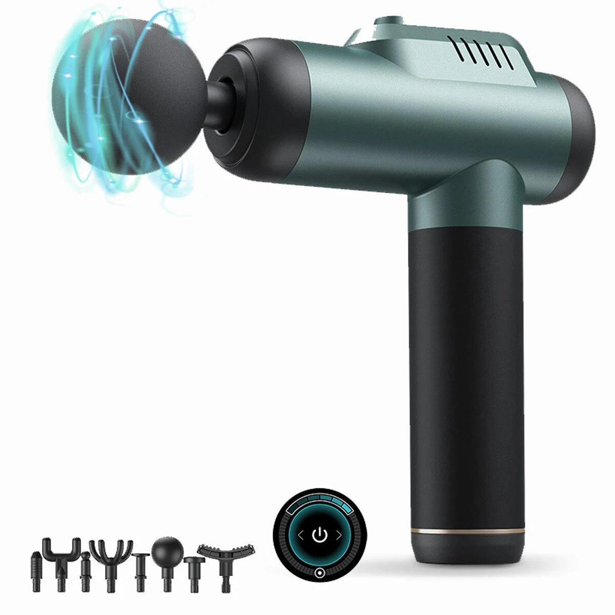 (image for) KONKA A1-8D Massage Guns Deep Tissue Percussion Muscle Massager 6 Gear Adjustable Type-C Rechargeable Power Display with 8 Heads